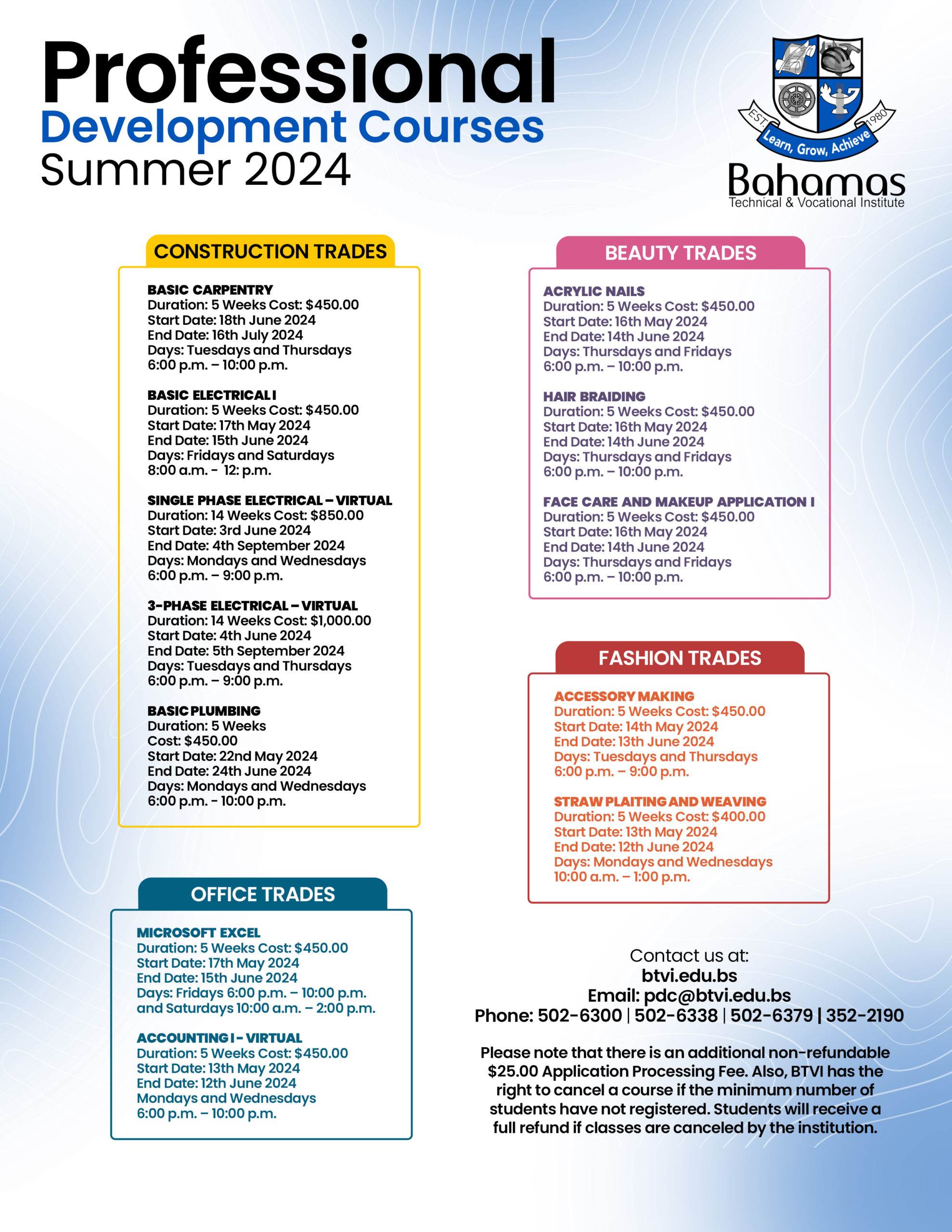 BTVI Professional Development Courses Summer 2024